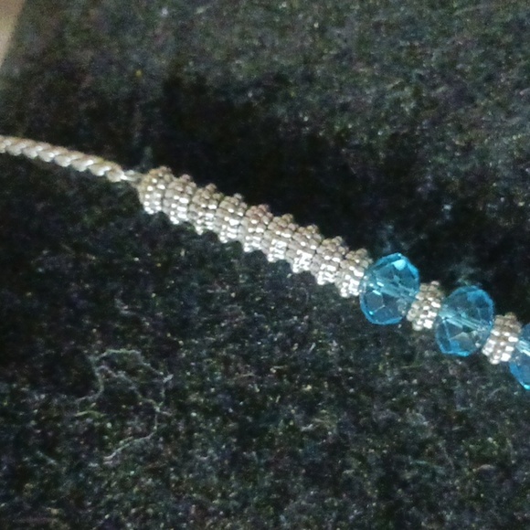 Silver and Blue Crystal Necklace - Picture 3 of 4